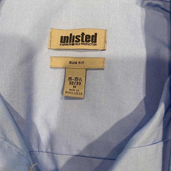 Unlisted a Kenneth Cole Production button down SIZE: 15 - 15 1/2, 32/33 - Picture 2 of 4